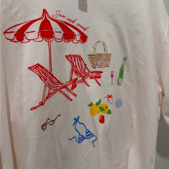 Future Collective Women’s Relaxed Fit Short Sleeve Beach Graphic Shirt Large NWT - Picture 3 of 4